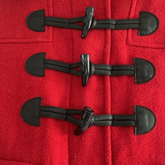 Gap Kids Girls Red Wool Dressy Hooded Toggle Closure Coat - Size XS - Picture 3 of 7